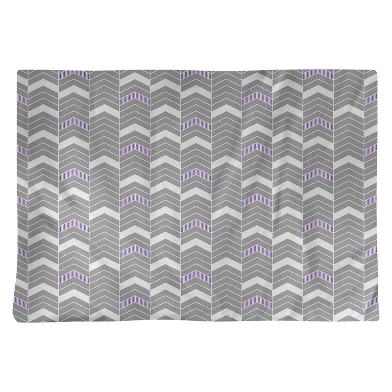 Récapitulatif à chevrons 18" lineed Stephenie, Gris / Mauve, Polyester