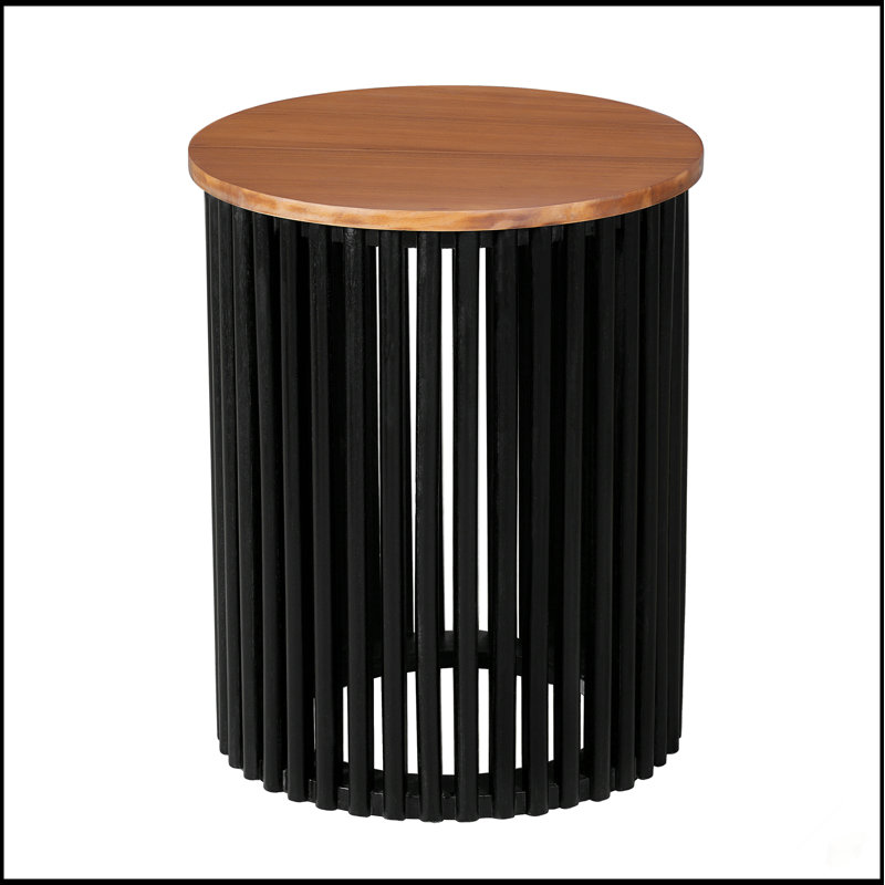 Table d'appoint en bois d'acacia massif avec une fabrication durable et un design élégant pour les espaces de vie modernes