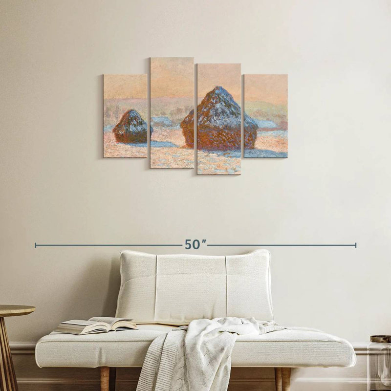 Alvord Wheatstacks Snow Effect Morning 1891, 22" H x 36" W