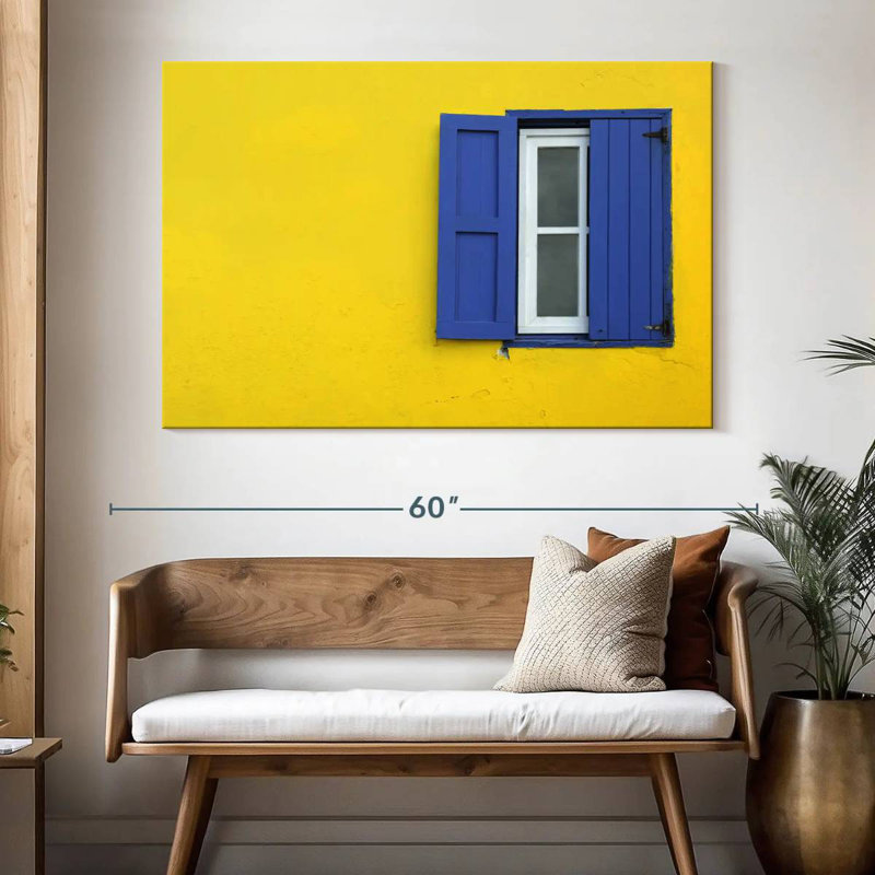 Lilie Blue Shutters Window, 34" H x 51" W