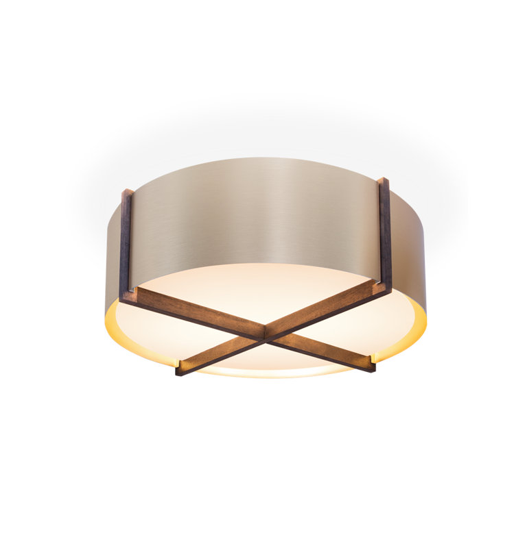 Plura 1 - Light LED Flush Mount, Walnut/Rose Gold, 10.38" H x 36" W x 36" D, 3500K