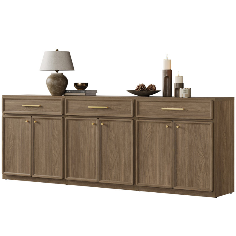 Cesiro 30" Wide Accent Chest With Drawer And Adjustable Shelves, Walnut Brown, 3