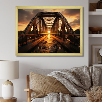 Pont jaune à l'aube II - reproduction d'art sur toile
