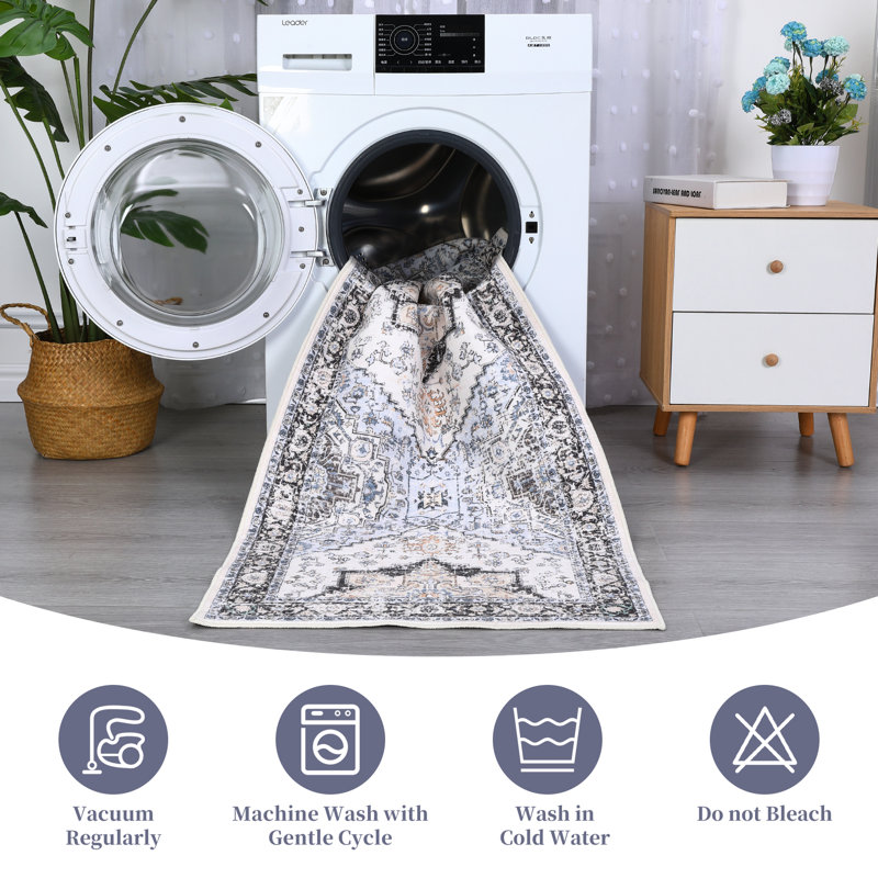 Grimulf Washable Indoor Rug, Runner 2' x 6'
