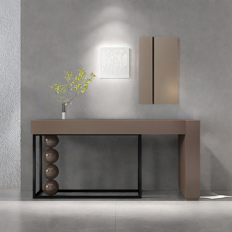 Console Modern Minimalist Art, H 35,43 po x l 62,99 po x P 15,75 po, Brun, Noir / brun