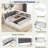Daybed With Trundle, Storage Shelves, Upholstery Headboard And Rotatable Storage Board-751595151-751595149