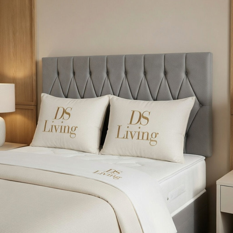 Diamond Divan Bed, Silver, Double