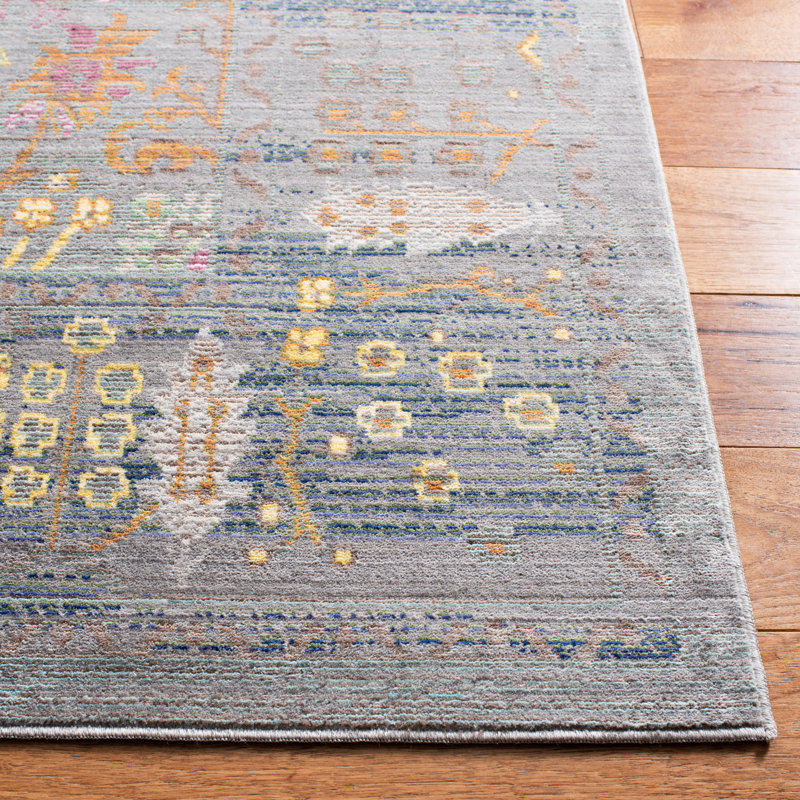 Tapis oriental multicolore Thanh, Carré 6 pi 7 po