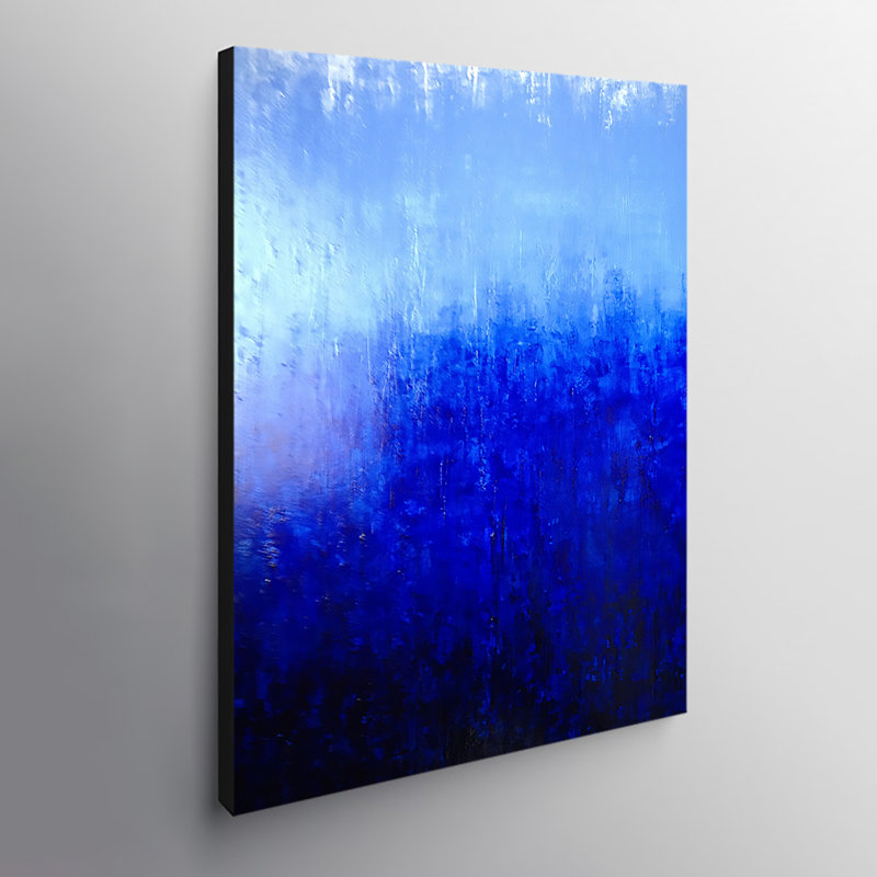 Blue Abstract Modern - Wrapped Canvas Print, 61cm H x 41cm W x 4cm D