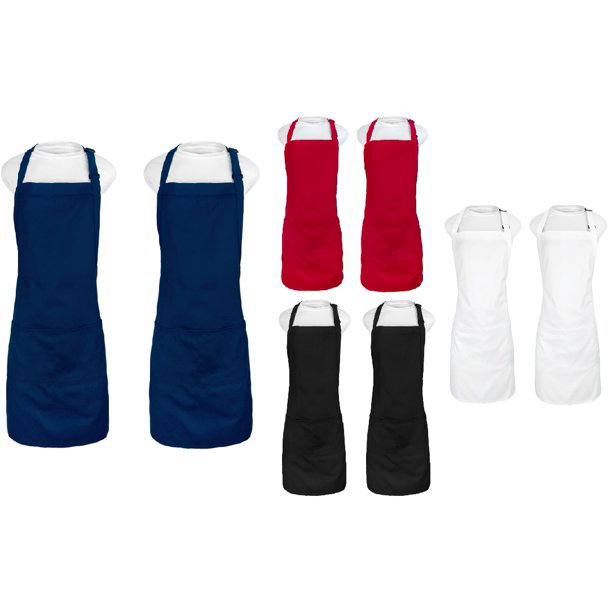 Solid Color Cotton Bib Apron, Navy