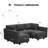 Kimbrel Small Sectional Sofa Modular U Shaped Couch 3 Seater Sectional Couch Convertible Chaise Ottoman With Storage-2088068232