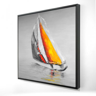 "Bateau à voile deux couleurs" sur toile