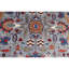 Tapis bleu / gris / rouge en laine noué à la main de conception unique 10 pi x 13 pi 7 po