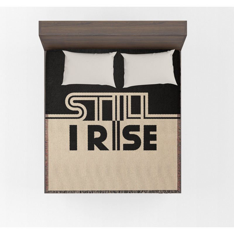 Couverture 100% coton Still I Rise, Noir / Beige, Simple