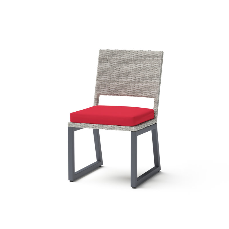 8 Piece Sunbrella Outdoor Patio Dining Chairs - Navy, Canvas Jockey Red Sunbrella® Canvas, Gray