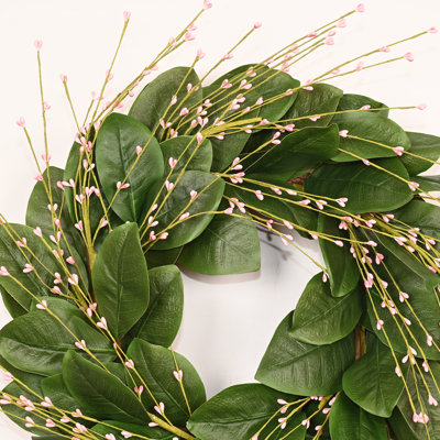 Couronne de feuilles de magnolia artificielle 24 po 24 po