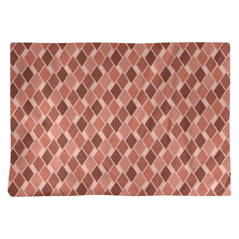 Napperon en coton 18 "Retro Diamonds, Rouge