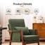 Accent Chair Mid-Century Modern Chair with Lumbar Support Pillow, Upholstered Living Room Chairs with Wooden, Chenille Armchair with Cushion, Comfy Side Chair for Bedroom, Balcony-917915495