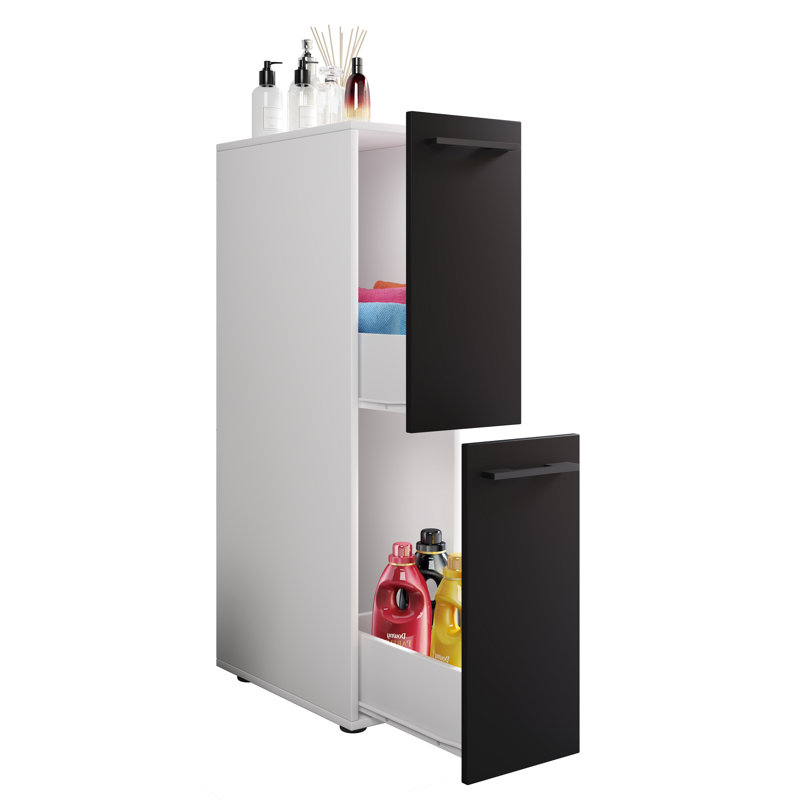 Princilla Bathroom Cabinet, White/Black