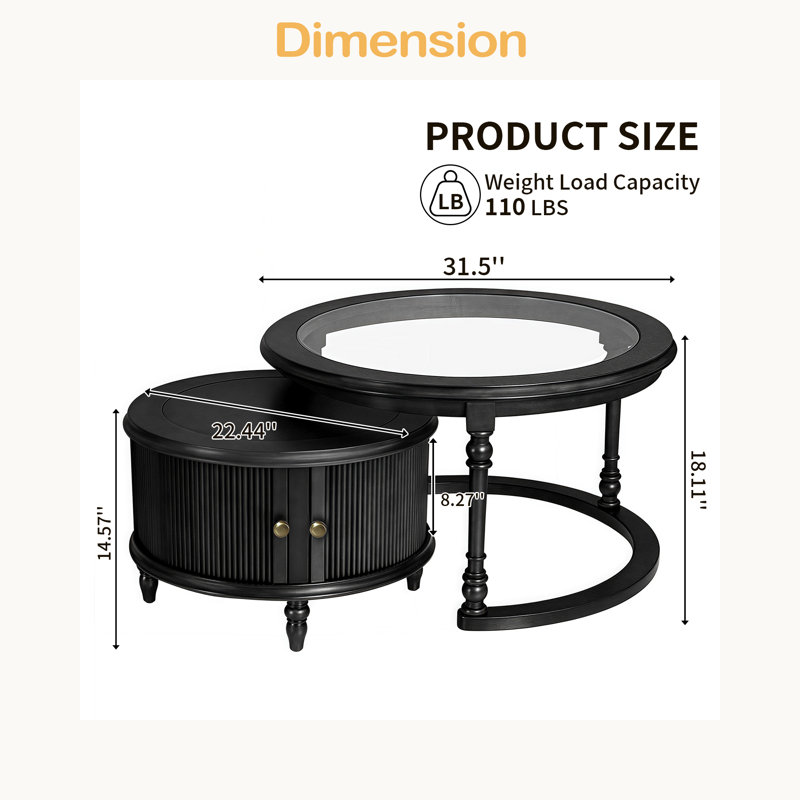 Ensemble de tables basses Modern Modern, Noir