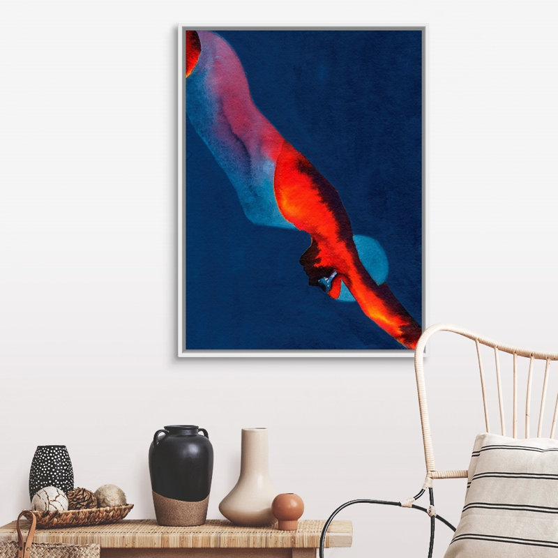 «Diver, 2011» par Graham Dean, reproduction sur toile, H 42 po x l 32 po x P 1,75 po, Cadre blanc
