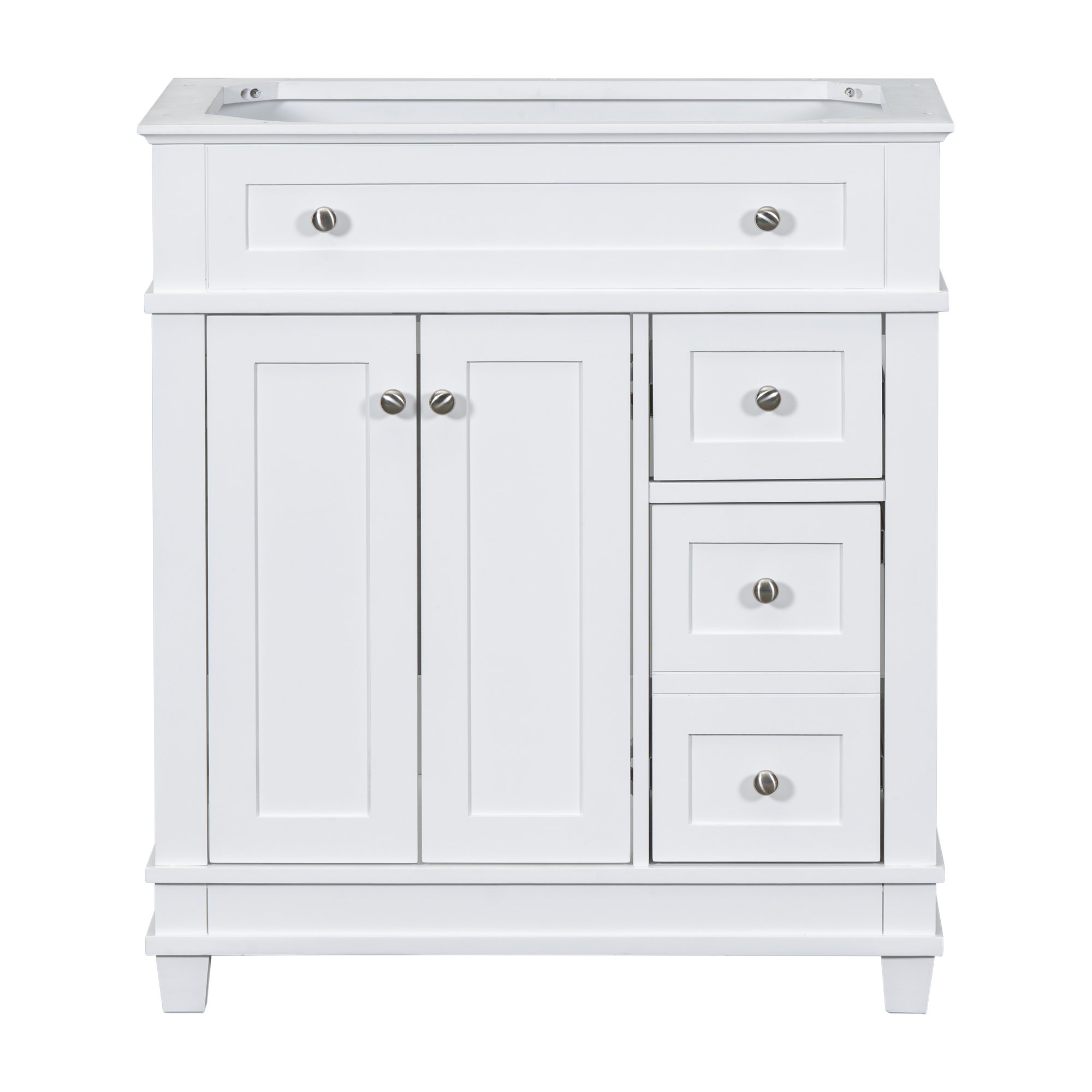Ikkle 30 Inch Bathroom Vanity Cabinet - Solid Wood Frame With 2 Drawers ...