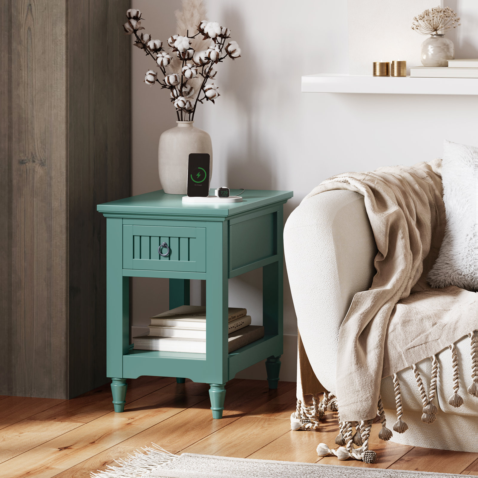 Pearce 14" Acacia End Table, Green