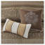 Ensemble de courtepointe 6 pièces avec coussins décoratifs en jacquard - Ensemble de literie réversible brun / or pour lit double / grand lit, couvre-lit jacquard en polyester de luxe avec taies décoratives-122647470