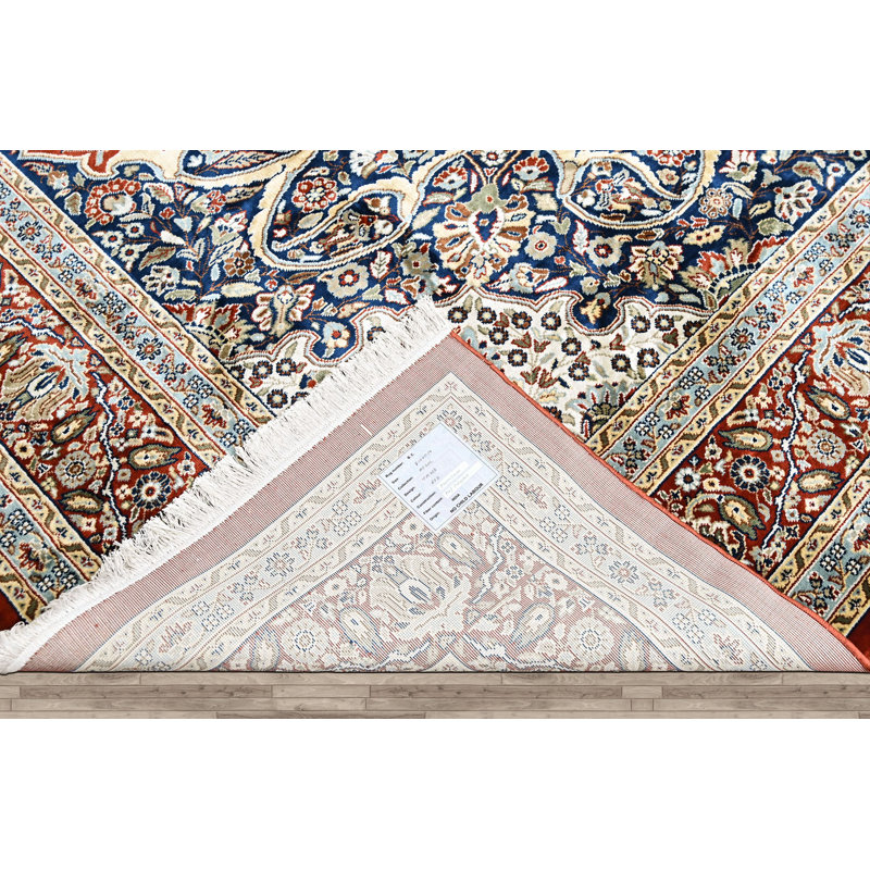 Tapis traditionnel rouge en laine 8 pi 10 po x 11 pi 10 po
