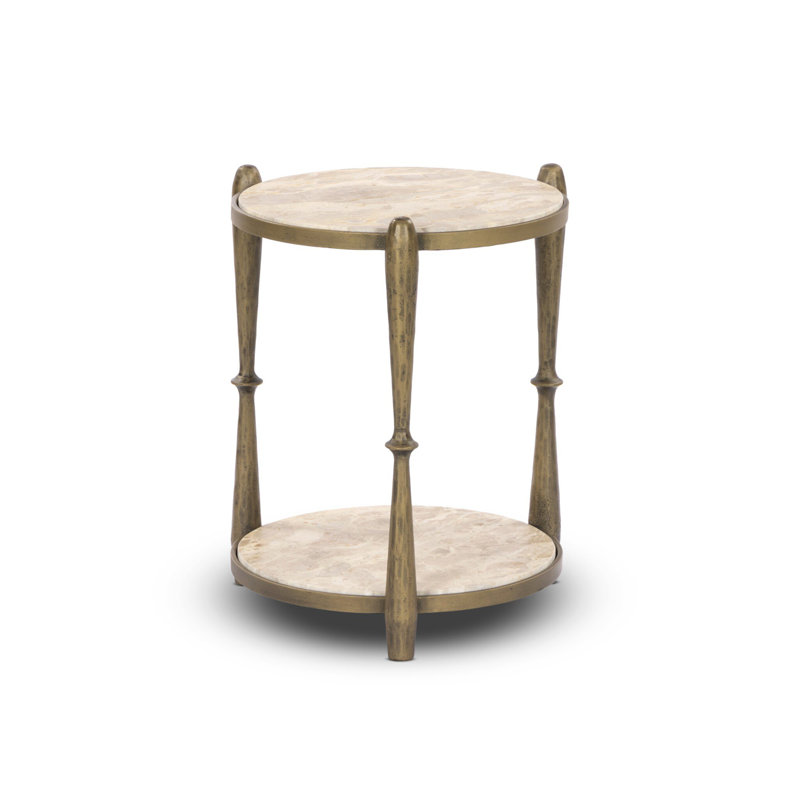 RUTHIE End Table, Brown/Brass