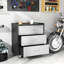 Armoire de rangement en métal à 3 tiroirs avec roulettes - Organisateur robuste pour garage, bureau, maison. Noir et gris L 29,7 po x P 17,03 po. H 34,01 po. Fabrication. 360 roues mobiles. Compartiments spacieux.