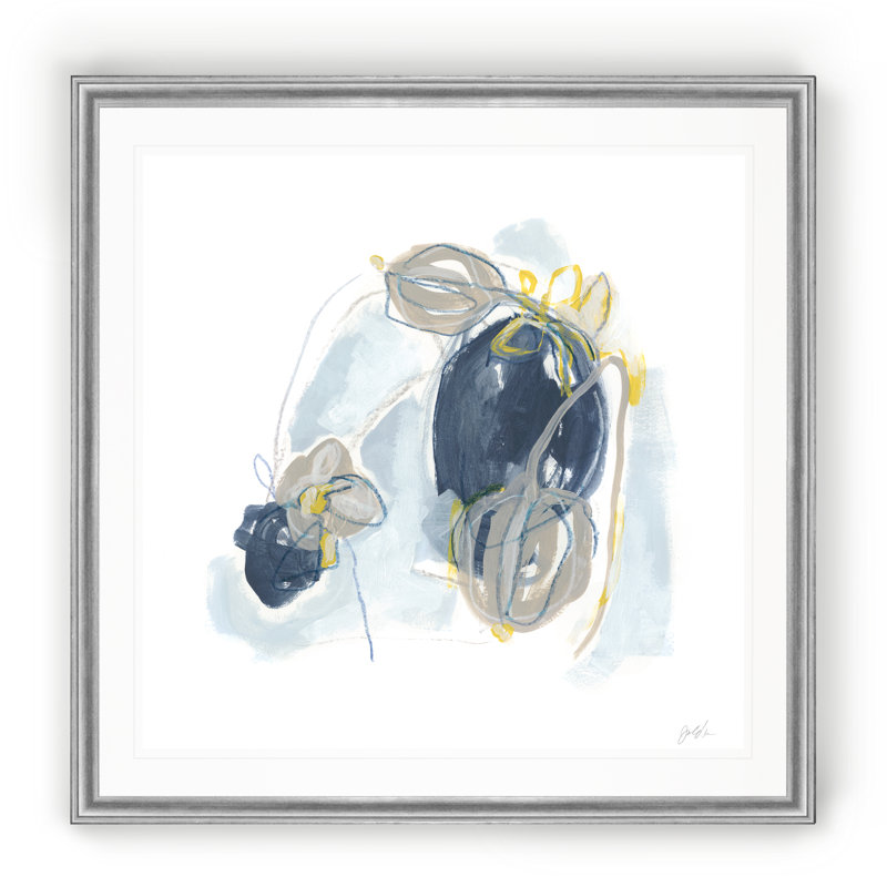 «Garden Tumble I», peinture sur toile, Cadre argenté, H 17,5 po x l 17,5 po x P 1,5 po