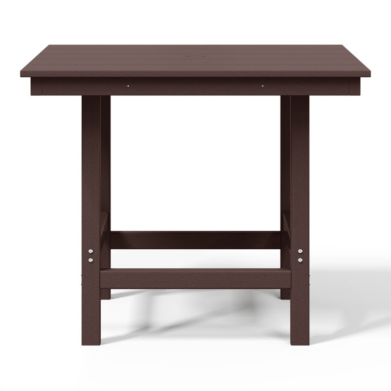36" Square Patio Dining Table, Dark Brown