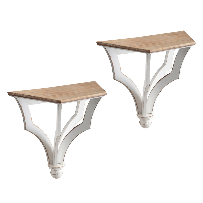 Hector 2 Piece Triangle Solid Wood Accent Shelf
