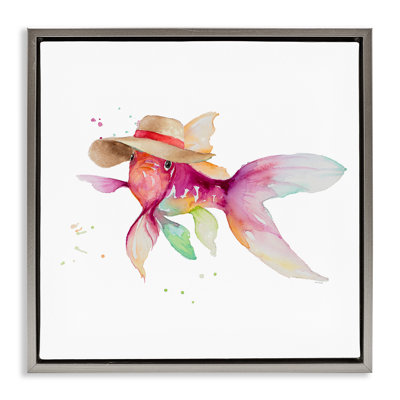 «Beach Fish», aquarelle encadrée par Lanie Loreth