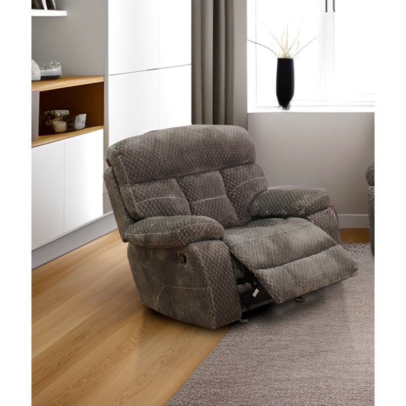 Fauteuil inclinable en microfibre brun foncé