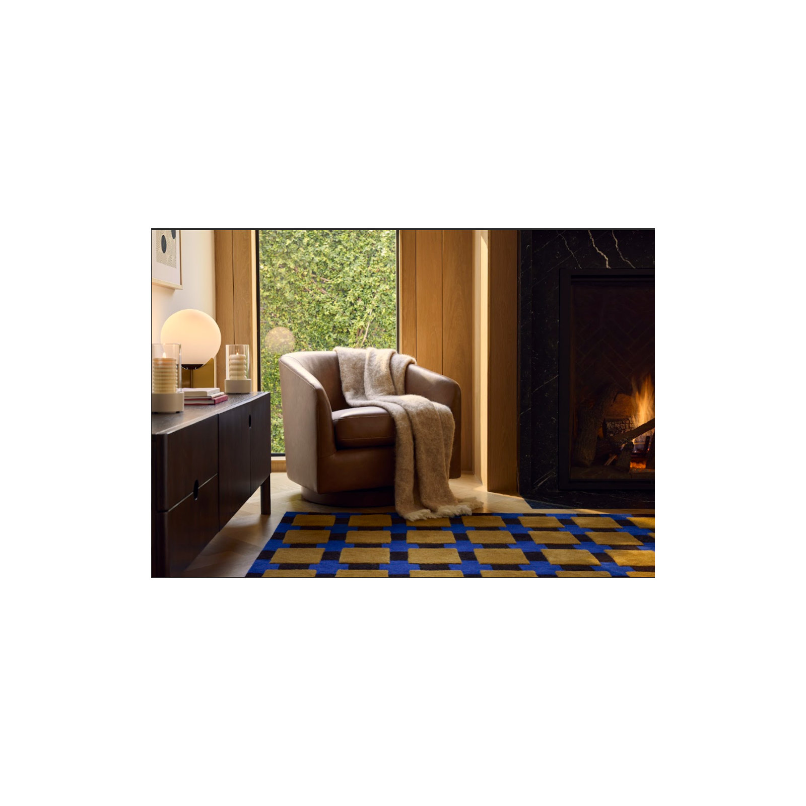 Bauhaus Hand Tufted Area Rug, Runner 2'3" x 8', Blue