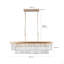 Chandeliers,Rectangular Crystal Chandelier Adjustable,E12 Modern Industrial Crystal Lights,Farmhouse Iron Ceiling Hanging Light For Kitchen Living Room Bedroom/Gold(Bulb Not Included)