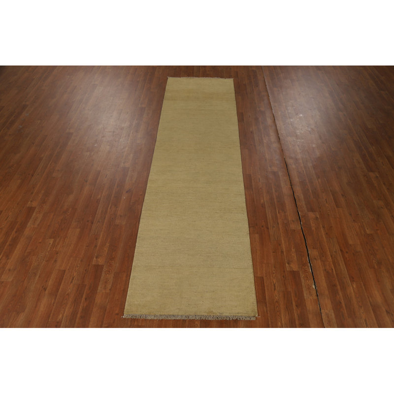 Tapis de couloir doré moderne Gabbeh 3 x 10