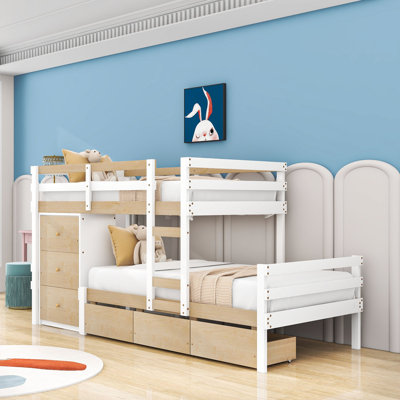 Gerrish Twin over Twin 6 Drawer Standard Bunk Bed by Harriet Bee by Harriet Bee