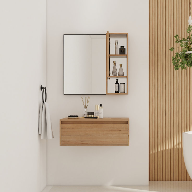  Coiffeuse 30 po avec miroir, armoire réversible, imitation chêne