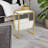 Menezes Gold Bedside Table, Small Side Table, Narrow Bedside Table, End Table, Slim Bedside Table