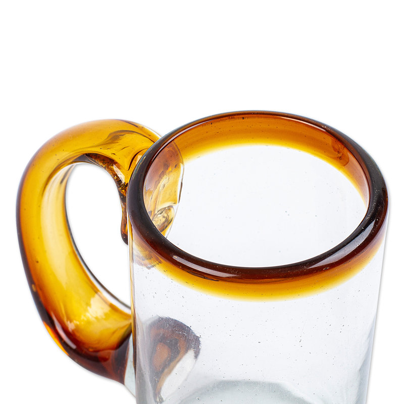 Verre à bière en verre recyclé soufflé à la main Ebern Designs (paire)