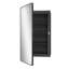  Pharmacie à fixation en surface ou encastrée noire 16 po x 28 po avec miroir d'angle rond et tablettes réglables-551049578