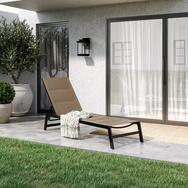 Chaise longue inclinable 80 po Adlan, Taupe