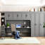 Lit simple gris avec tiroirs et bureau - solution d'espace pour les petites pièces, les matériaux, les options de fonctionnement en douceur, la construction, l'utilisation flexible-130428318