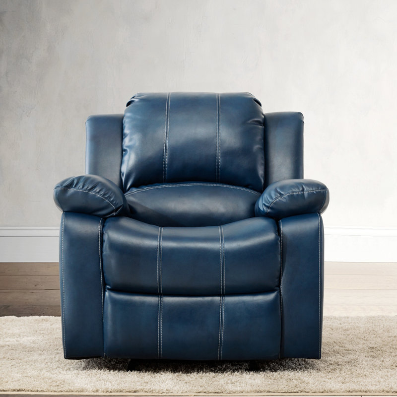 Charlotte Navy Blue Leather Gel Recliner
