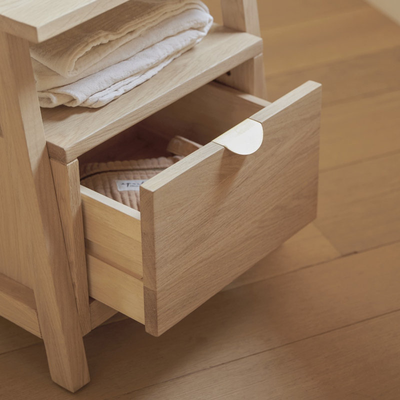 Pola 45cm W Solid Wood Bedside Table