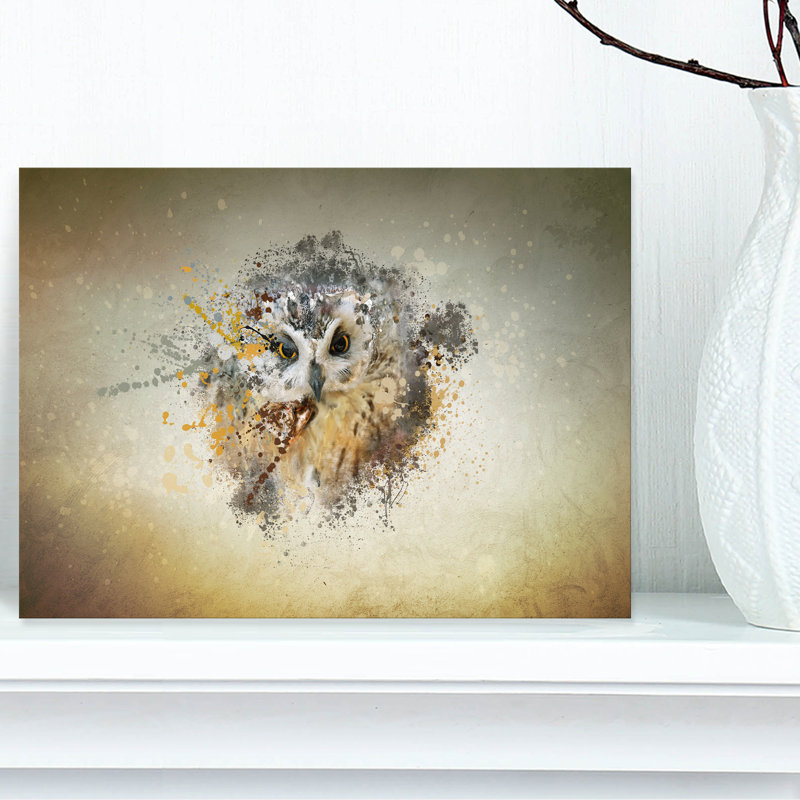 Large Owl - reproduction d'impression, H 30 po x l 40 po x P 1 po, Toile tendue