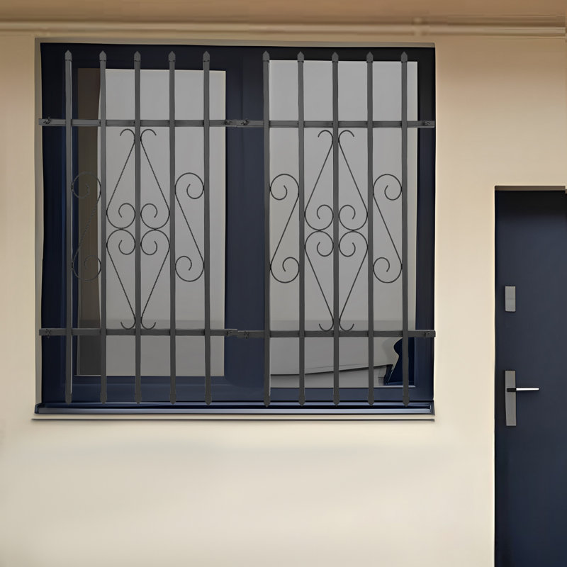 2 barres de sécurité pour fenêtre rectangulaire en fer robuste 24 po x 36 po